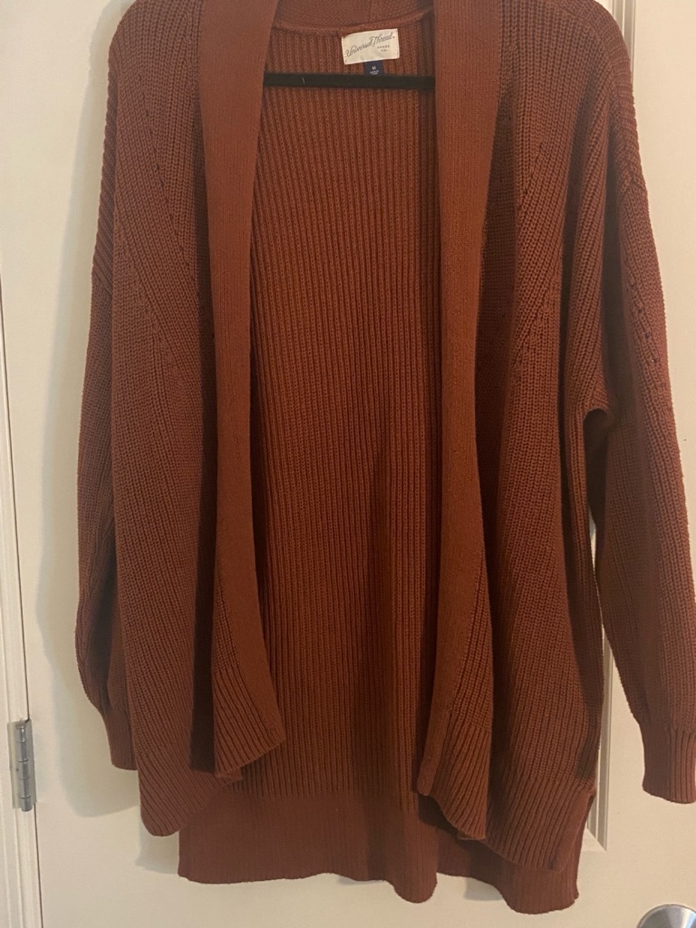 Universal Thread Open-Front Chunky Cardigan in Rust
